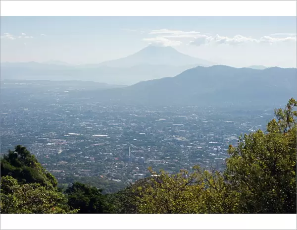 San Salvador city and Volcan de San Vincent (Chichontepec), 2182m, San Salvador