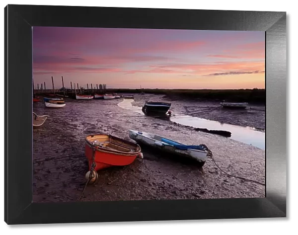 A beautiful sunrise at Morston Quay, North Norfolk, England, United Kingdom, Europe
