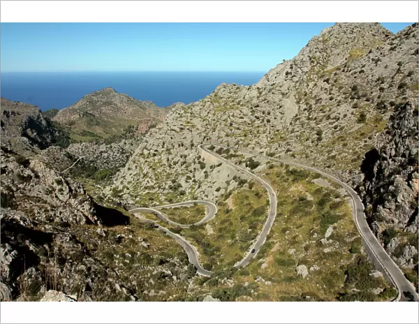 Serpentine road to Sa Calobra, Mallorca, Balearic Islands, Spain, Mediterranean, Europe