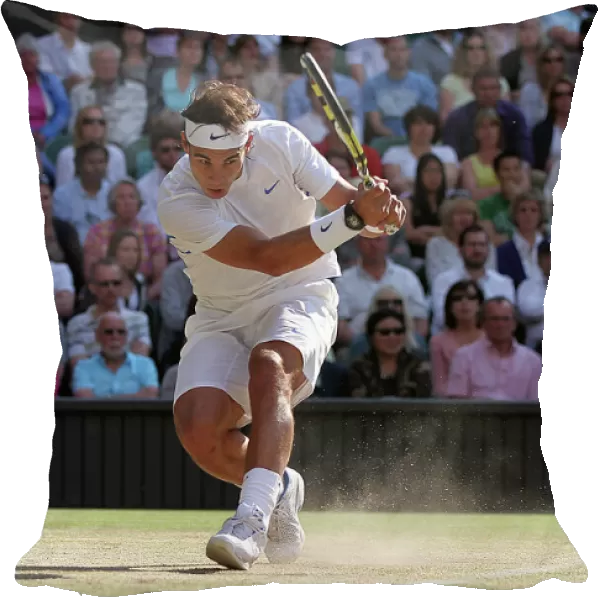 Rafa Nadal on the way to victory over Andy Murray at Wimbledon