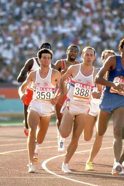 Seb Coe and Steve Ovett during the 800m final at the 1984 Los Angeles Olympics