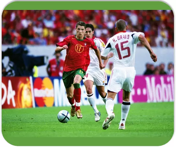 Cristiano Ronaldo on the ball during Euro 2004