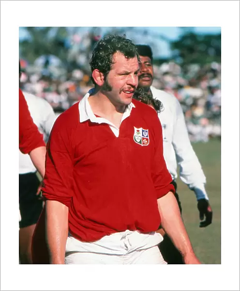 Bill Beaumont in a line-out for the British Lions against Fiji in 1977