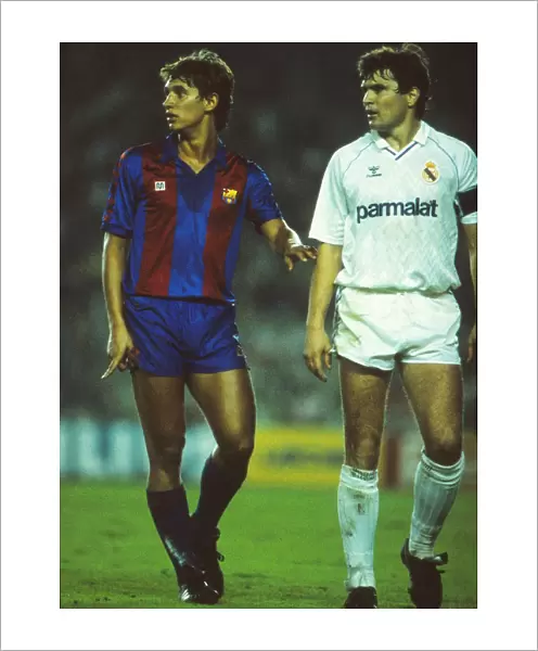 Barcelonas Gary Lineker and Real Madrids Jose Antonio Camacho