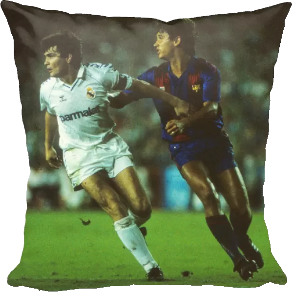 Real Madrids Jose Antonio Camacho and Barcelonas Gary Lineker