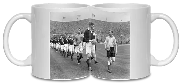 England and Scotland walk out at Wembley - 1952  /  3 British Home Championship