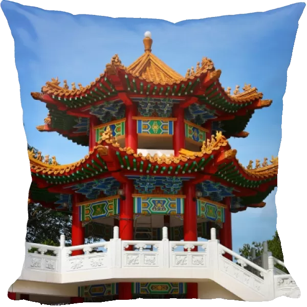 Tower and roof decorations on the Thean Hou Chinese Temple, Kuala Lumpur, Malaysia