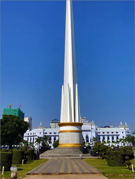 Independence Monument in Maha Bandola Garden park, Yangon, Myanmar