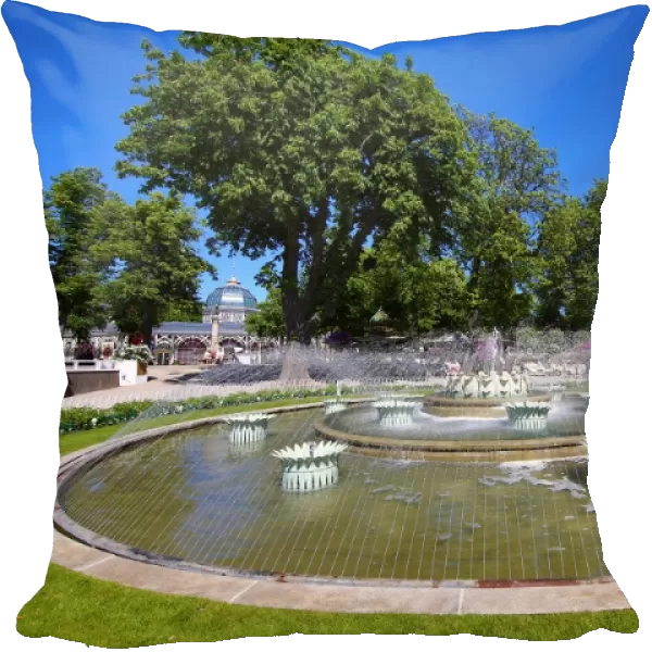 Fountains in Tivoli Gardens theme park in Copenhagen, Denmark