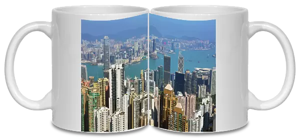 Hong Kong city skyline and Victoria Harbour in Hong Kong, China
