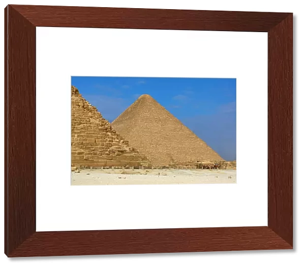 The Great Pyramid of Khufu (or Cheops) and the Pyramid of Khafre (or Chephren) on the Giza Plateau