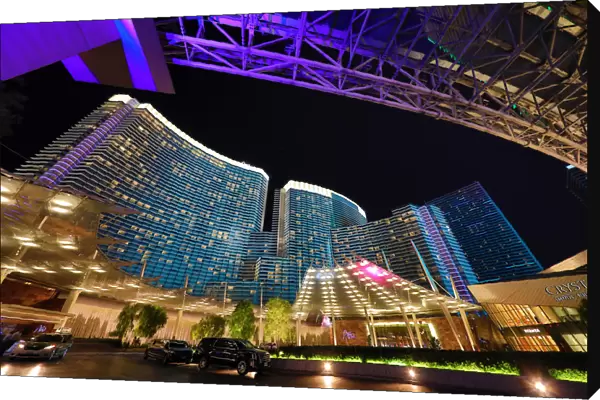 Aria Resort Hotel and Casino at night, Las Vegas, Nevada, America