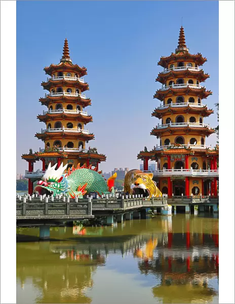 Dragon and Tiger Pagodas temple at the Lotus Ponds, Kaohsiung, Taiwan