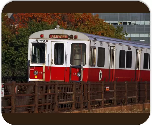 Red Lane Subway train, Boston, Massachusetts, America
