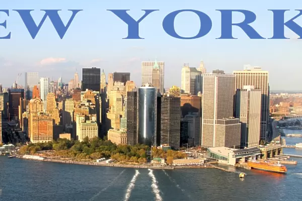 Souvenir aerial view of the New York skyline, America