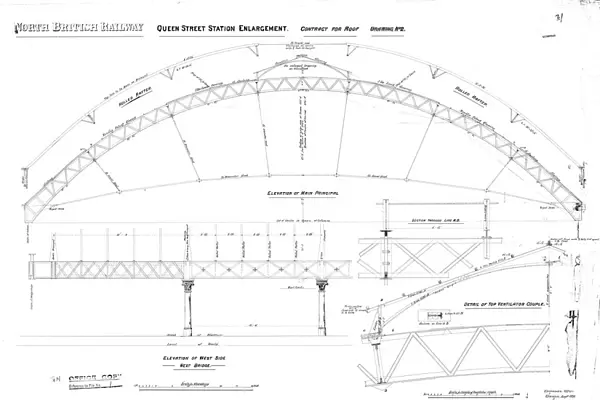 North British Railway Glasgow Queen Street Station Englargement Contract for Roof