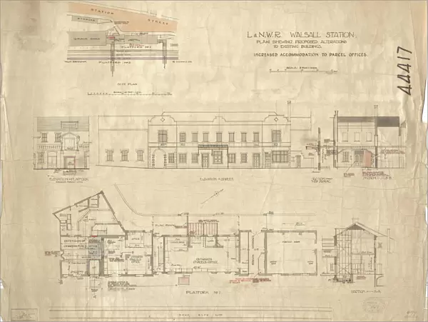 L&N. W. R Walsall Station Plan Showing Proposed Alterations to Existing Buildings [1922]