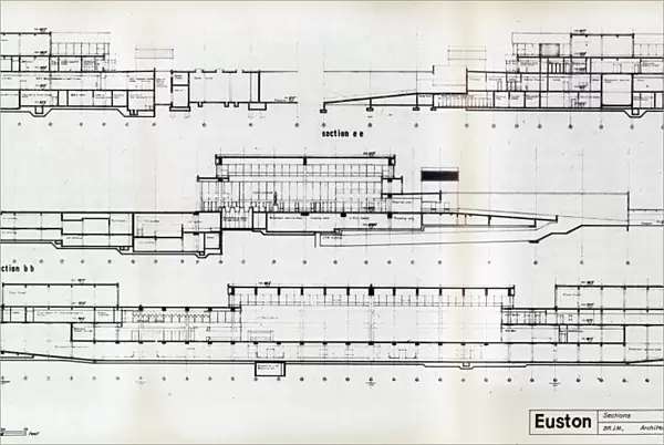 Euston Station. British Railways. Sections. c1964