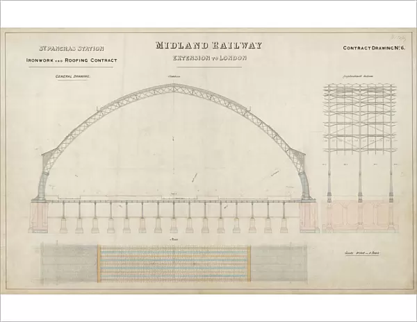 St Pancras Station. Midland Railway. Ironwork and Roofing Contract - General Drawing