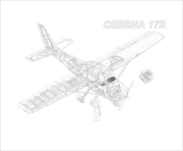 Cessna 172 Cutaway Drawing
