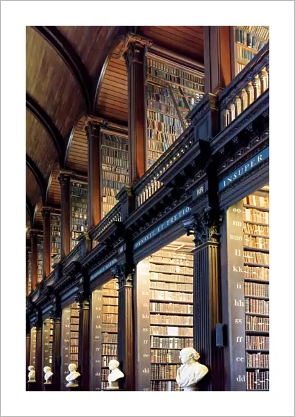 Europe, Dublin, Ireland, Trinity College library interior