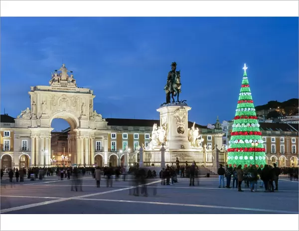 The traditional Christmas tree at Terreiro do Paco, the historic centre of Lisbon