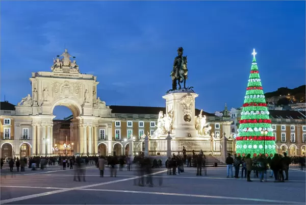 The traditional Christmas tree at Terreiro do Paco, the historic centre of Lisbon