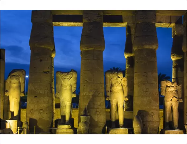 Egypt, Luxor, Luxor Temple, The First Court, Statues of Ramesses II
