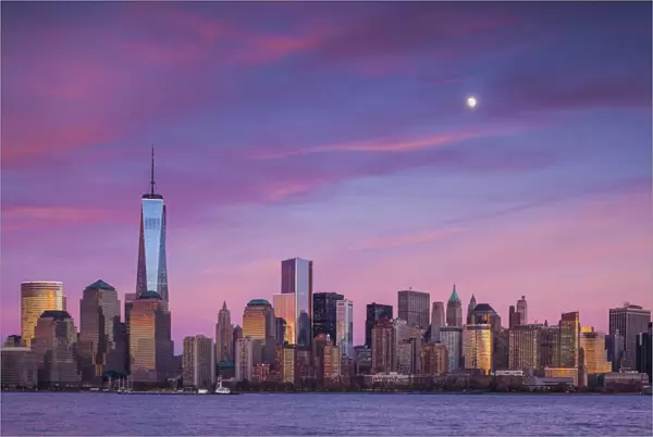 USA, New York, New York City, lower Manhattan and Freedom Tower