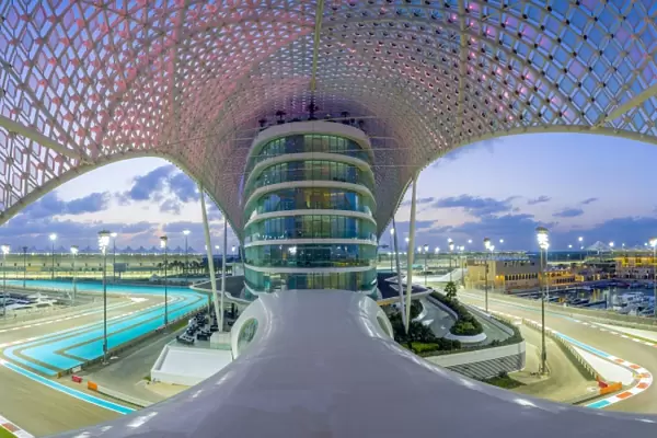 Yas Marina Hotel and Formula 1 race track, Yas Island, Abu Dhabi, United Arab Emirates
