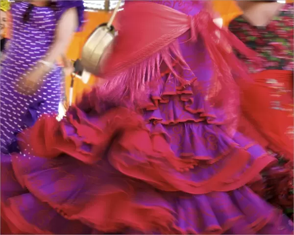 Flamenco dancers, Feria del Caballo in Jerez de la Frontera, Andalusia, Spain