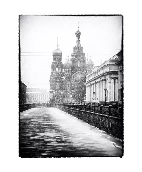 View towards Church of our Saviour on the spilled blood, Saint Petersburg, Russia