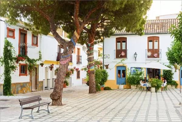 Spain, Andalusia, Estepona, Old town; Colourful square