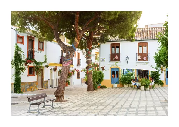 Spain, Andalusia, Estepona, Old town; Colourful square
