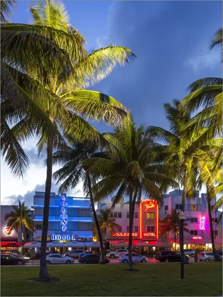 Art deco district, Ocean Drive, South Beach, Miami Beach, Miami, Florida, USA