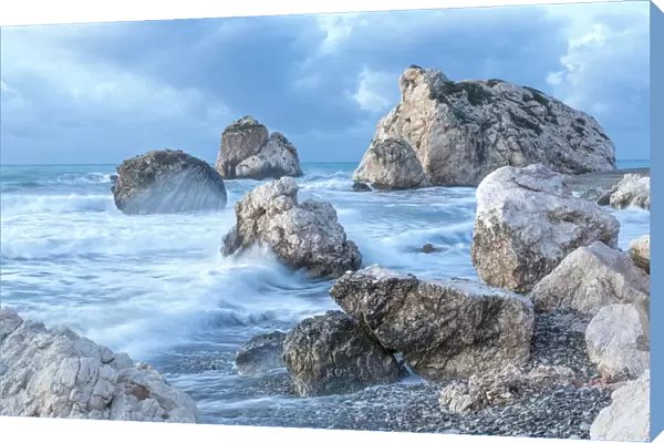Cyprus, Paphos, Petra tou Romiou also known as Aphrodite's Rock at dawn