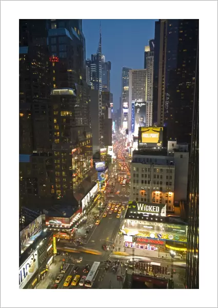 USA, New York City, Manhattan, Broadway looking towards Times Square