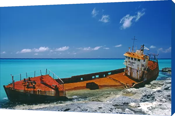 Shipwreck of the Gallant Lady on the coast of North Bimini
