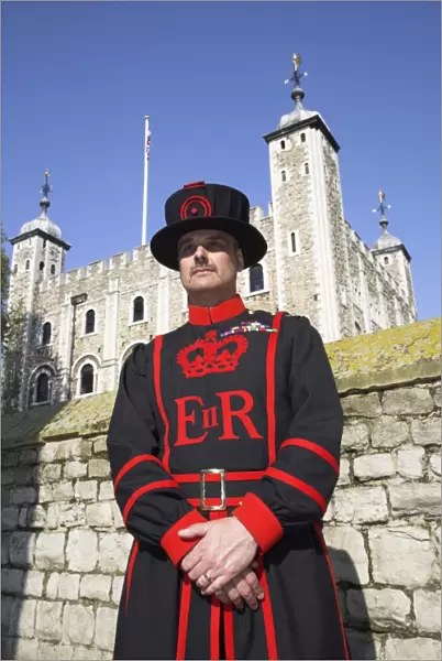 A beafeeter in traditional dress outside the Tower of London