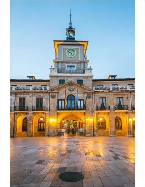 Spain, Asturias, Oviedo. Town hall in Plaza de la ConstituciAon