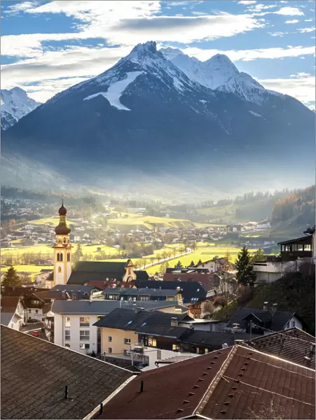 Fulpmes in Stubai valley. Europe, Austria, Stubaital, Stubai valley, Fulpmes, Tyrol