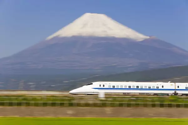 Japan, Houshu, Shinkansen (Bullet train) which reaches speeds of up to 300km  /  h passing