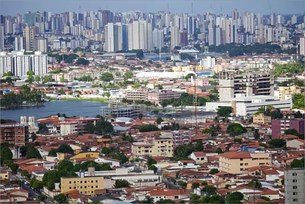 South America, Brazil, Ceara, Aerial view of Fortaleza city one of the 2014 World