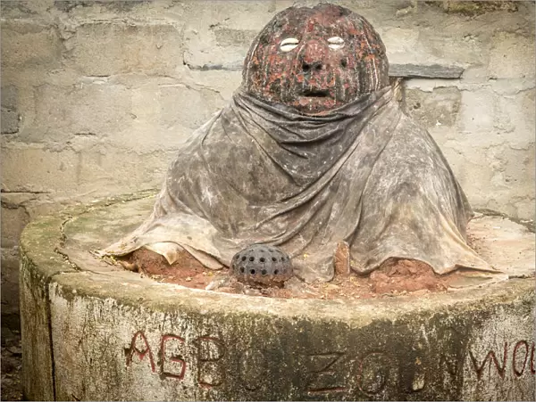 Africa, Benin, Grand Popo. A voodoo shrine at Heve