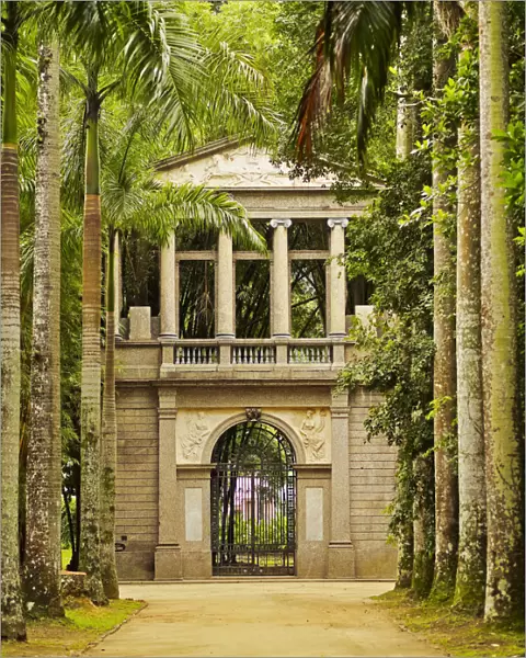 Brazil, City of Rio de Janeiro, Gateway of the Royal Academy of Fine Arts in the Botanical