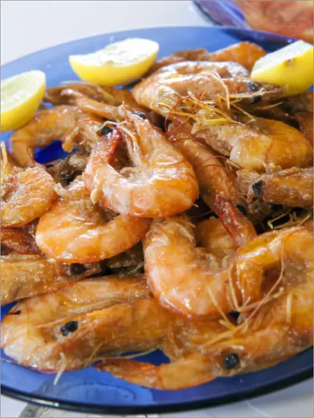 South America, Brazil, Ceara, Prainha do Canto Verde, pan-fried, freshly caught shrimp