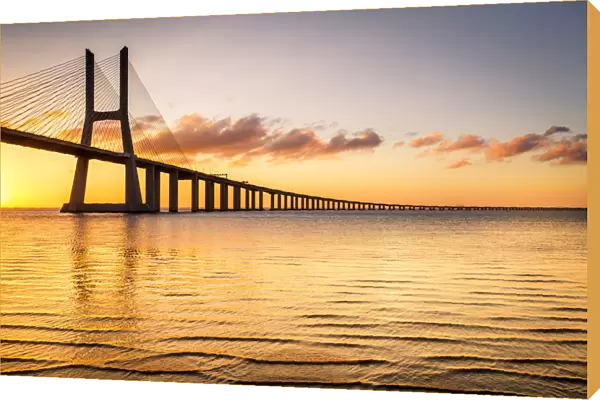 The iconic Vasco da Gama Bridge, Lisbon, Portugal
