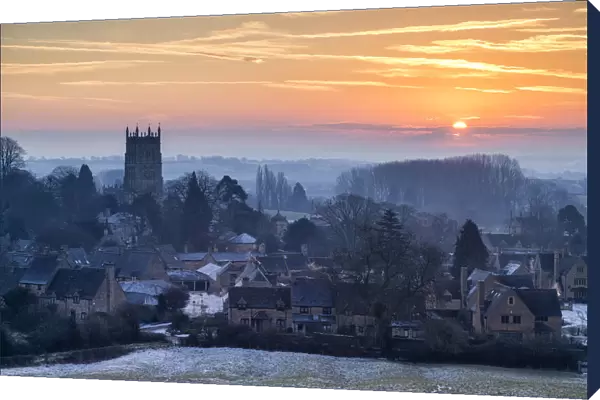 Winter Sunrise over Chipping Campden, Cotswolds, Gloucestershire, England
