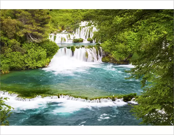 Croatia, Dalmatia, Sibenik, Krka, Krka National Park, Skradinski Buk waterfalls