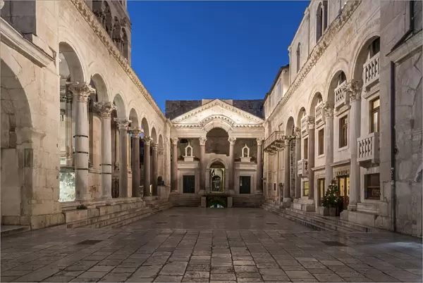 The peristyle of the Palace of Diocletian, Split, Dalmatia, Croatia